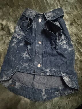 Top Paw Denim-Style Blue Dog Vest Jacket